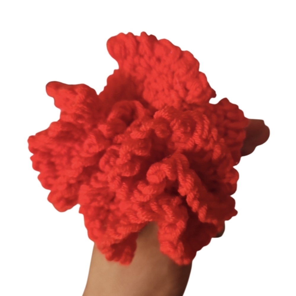 Handmade Red Crochet Carnation Flower Hand Crafted Botanical Faux Floral Gift - Picture 9 of 17